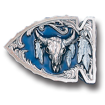 Belt Buckle - Buffalo Skull in Arrowhead